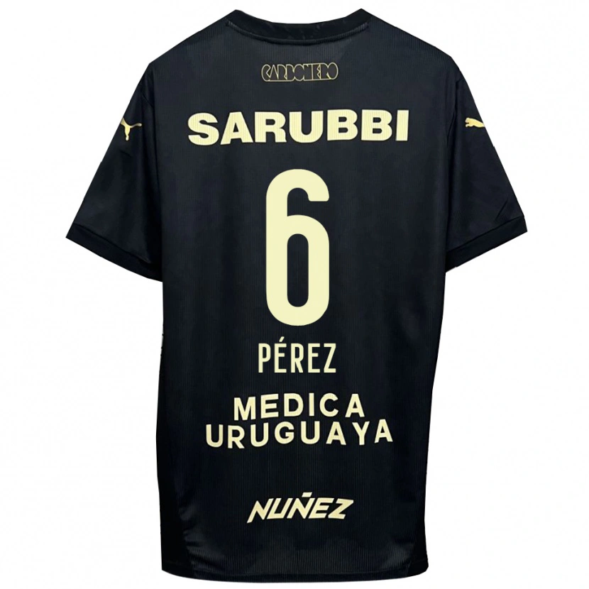 Danxen Dames Rodrigo Pérez #6 Zwart Goud Uitshirt Uittenue 2025/26 T-Shirt