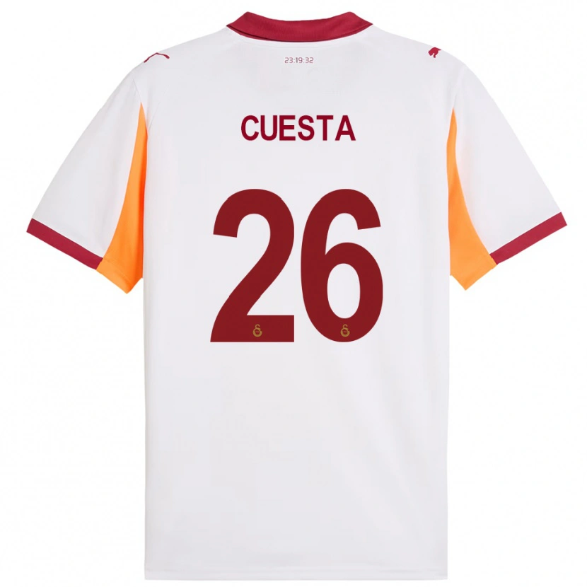 Danxen Dames Carlos Cuesta #26 Wit Rood Uitshirt Uittenue 2025/26 T-Shirt
