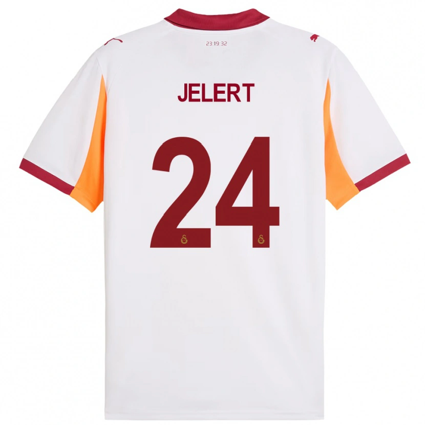 Danxen Dames Elias Jelert #24 Wit Rood Uitshirt Uittenue 2025/26 T-Shirt