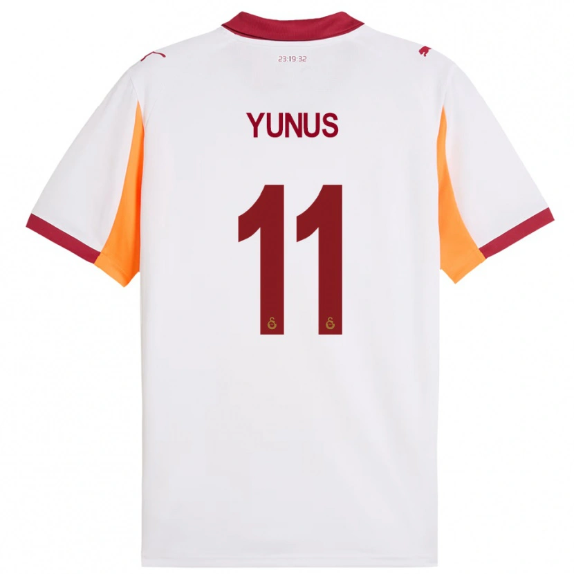 Danxen Dames Yunus Akgün #11 Wit Rood Uitshirt Uittenue 2025/26 T-Shirt