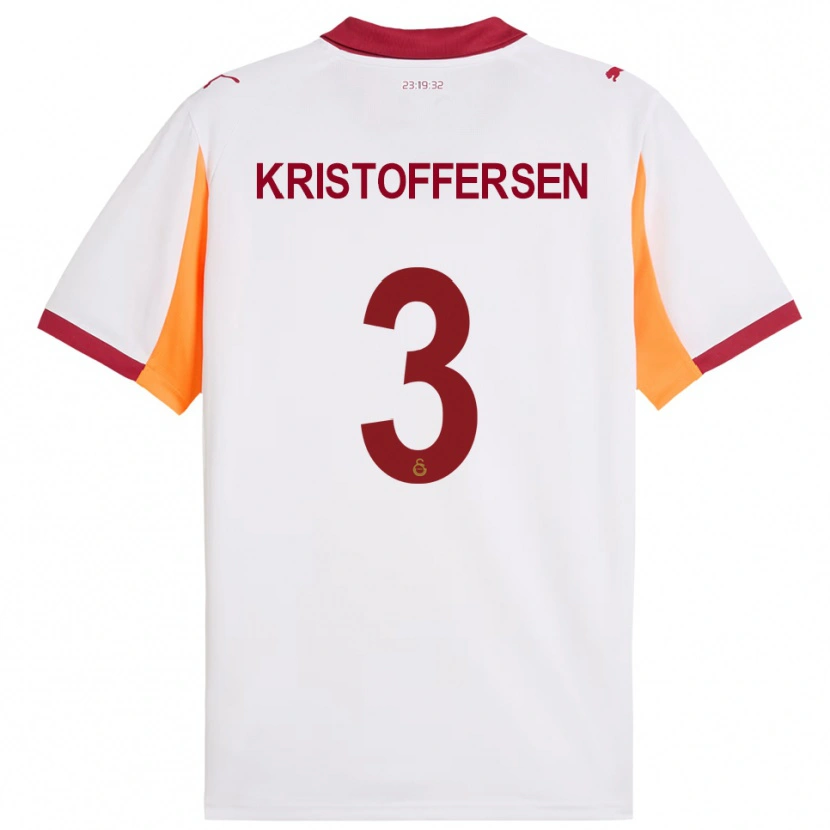 Danxen Dames Ina Kristoffersen #3 Wit Rood Uitshirt Uittenue 2025/26 T-Shirt