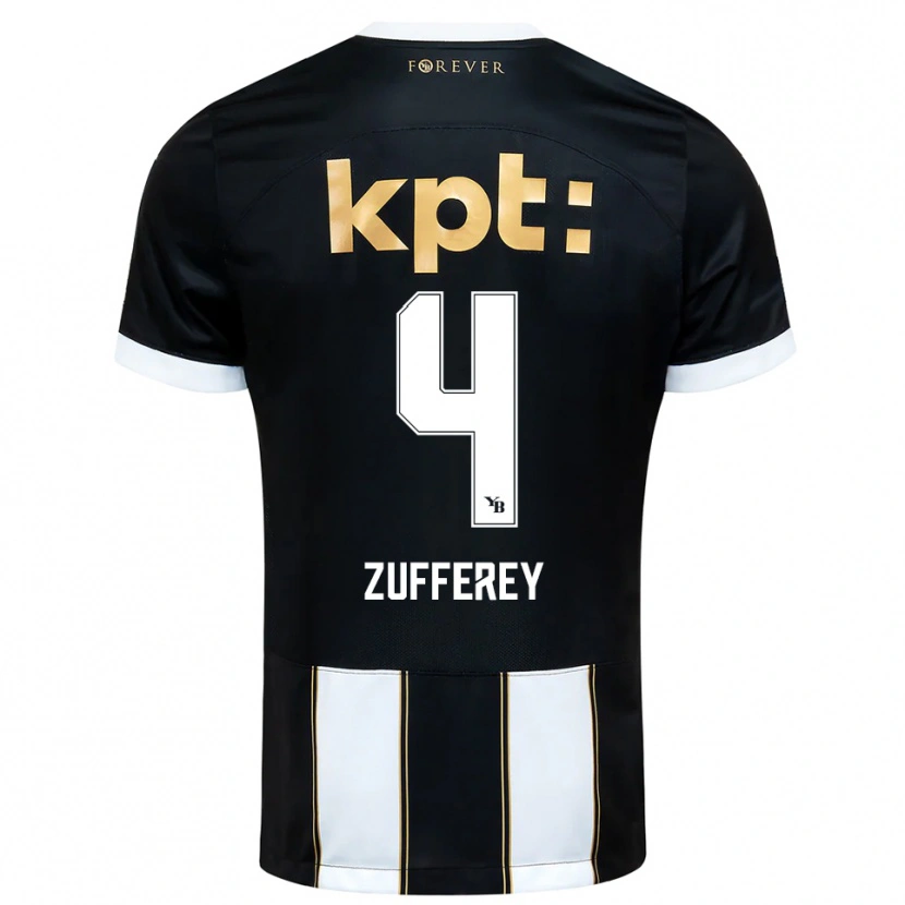 Danxen Dames Gil Zufferey #4 Zwart Wit Uitshirt Uittenue 2025/26 T-Shirt