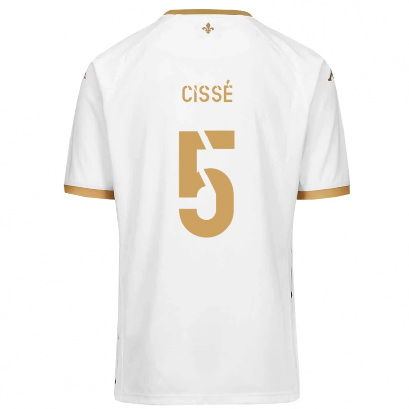 Danxen Dames Bilal Cissé #5 Wit Goud Uitshirt Uittenue 2025/26 T-Shirt