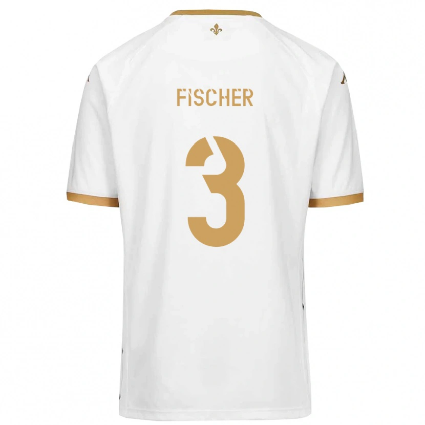 Danxen Dames Mathias Fischer #3 Wit Goud Uitshirt Uittenue 2025/26 T-Shirt