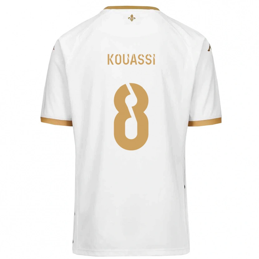Danxen Dames Odilon Kouassi #8 Wit Goud Uitshirt Uittenue 2025/26 T-Shirt