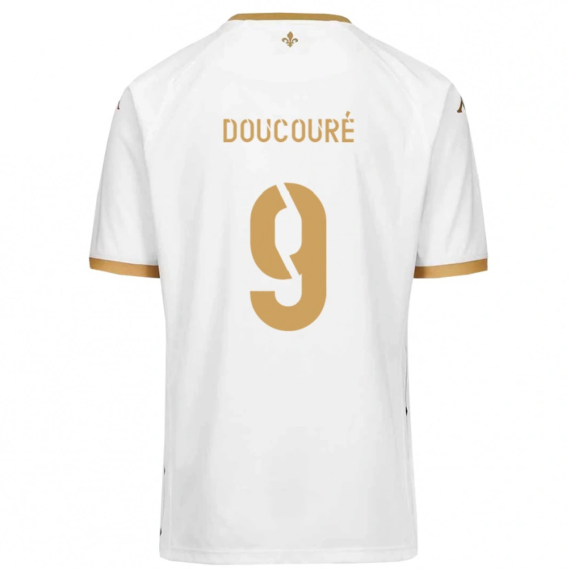 Danxen Dames Ibrahima Doucouré #9 Wit Goud Uitshirt Uittenue 2025/26 T-Shirt