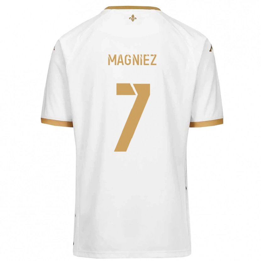 Danxen Dames Bastien Magniez #7 Wit Goud Uitshirt Uittenue 2025/26 T-Shirt