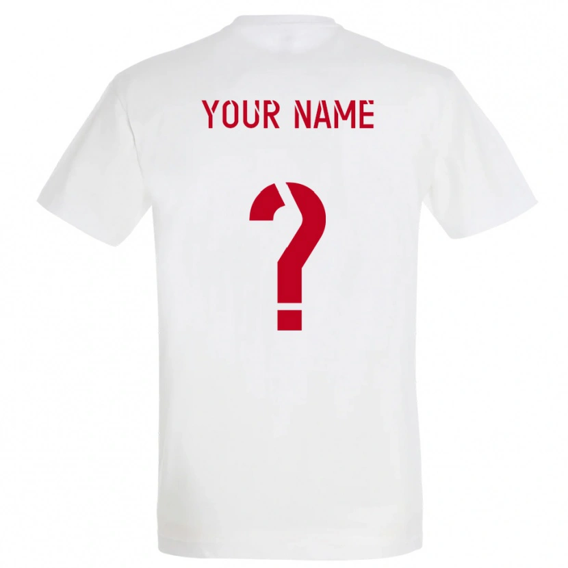 Danxen Dames Uw Naam #0 Wit Rood Geel Uitshirt Uittenue 2025/26 T-Shirt