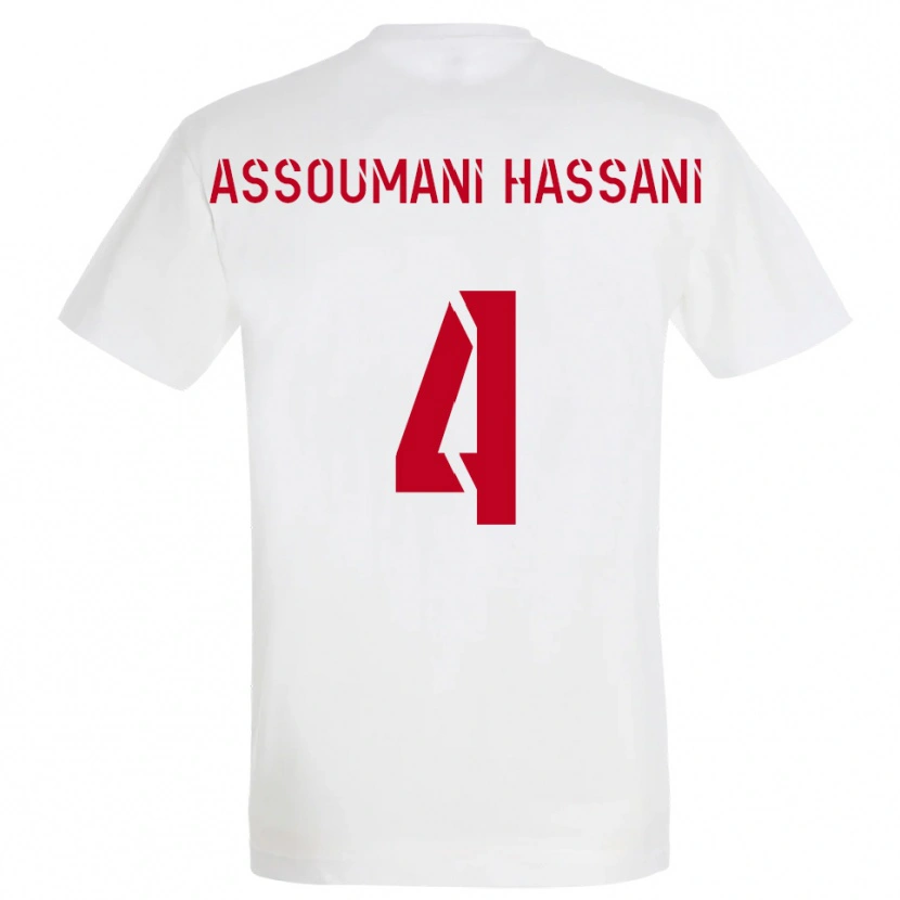 Danxen Dames Nassim Assoumani Hassani #4 Wit Rood Geel Uitshirt Uittenue 2025/26 T-Shirt