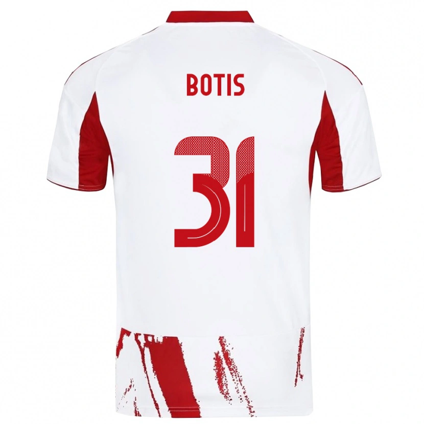 Danxen Dames Nikolaos Botis #31 Wit Rood Uitshirt Uittenue 2025/26 T-Shirt