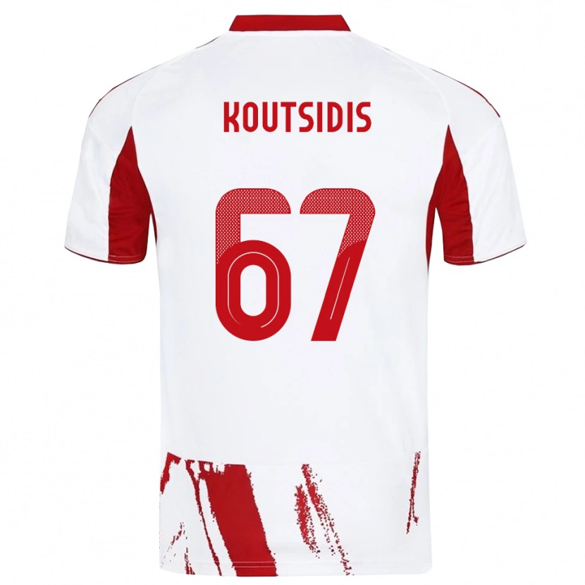 Danxen Dames Isidoros Koutsidis #67 Wit Rood Uitshirt Uittenue 2025/26 T-Shirt