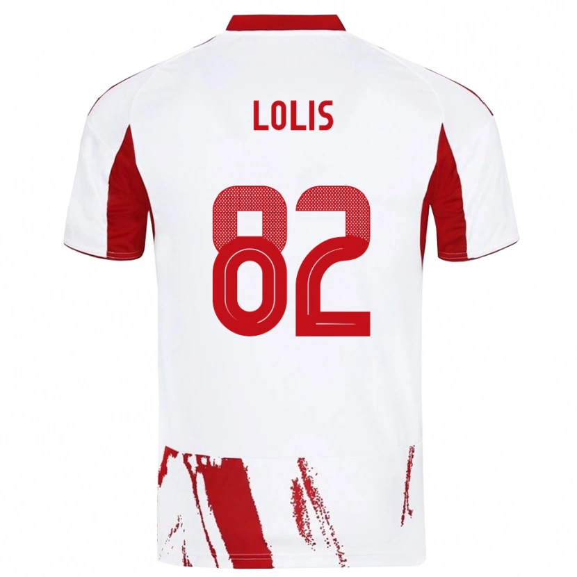 Danxen Dames Nikolaos Lolis #82 Wit Rood Uitshirt Uittenue 2025/26 T-Shirt