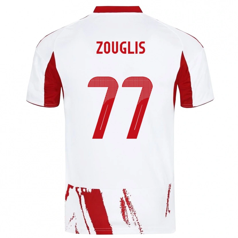 Danxen Dames Nikolaos Zouglis #77 Wit Rood Uitshirt Uittenue 2025/26 T-Shirt