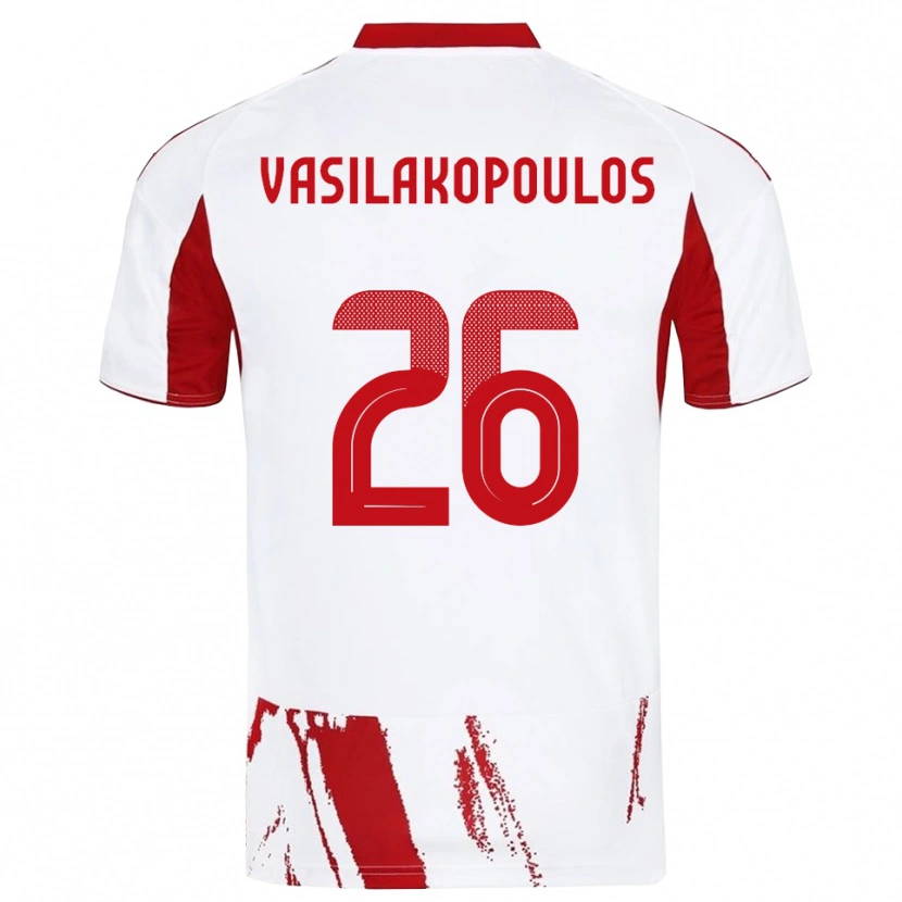 Danxen Dames Sarantos Vasilakopoulos #26 Wit Rood Uitshirt Uittenue 2025/26 T-Shirt