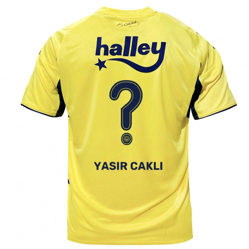 Danxen Dames Ali Yasir Caklı #0 Geel Donkerblauw Uitshirt Uittenue 2025/26 T-Shirt