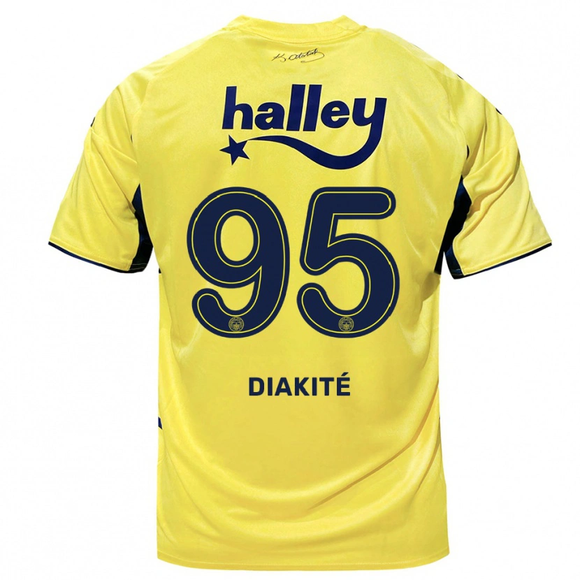 Danxen Dames Mariam Diakité #95 Geel Donkerblauw Uitshirt Uittenue 2025/26 T-Shirt