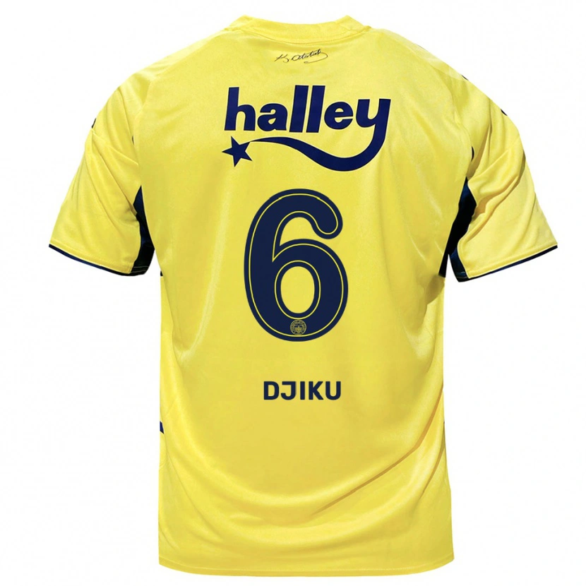Danxen Dames Alexander Djiku #6 Geel Donkerblauw Uitshirt Uittenue 2025/26 T-Shirt