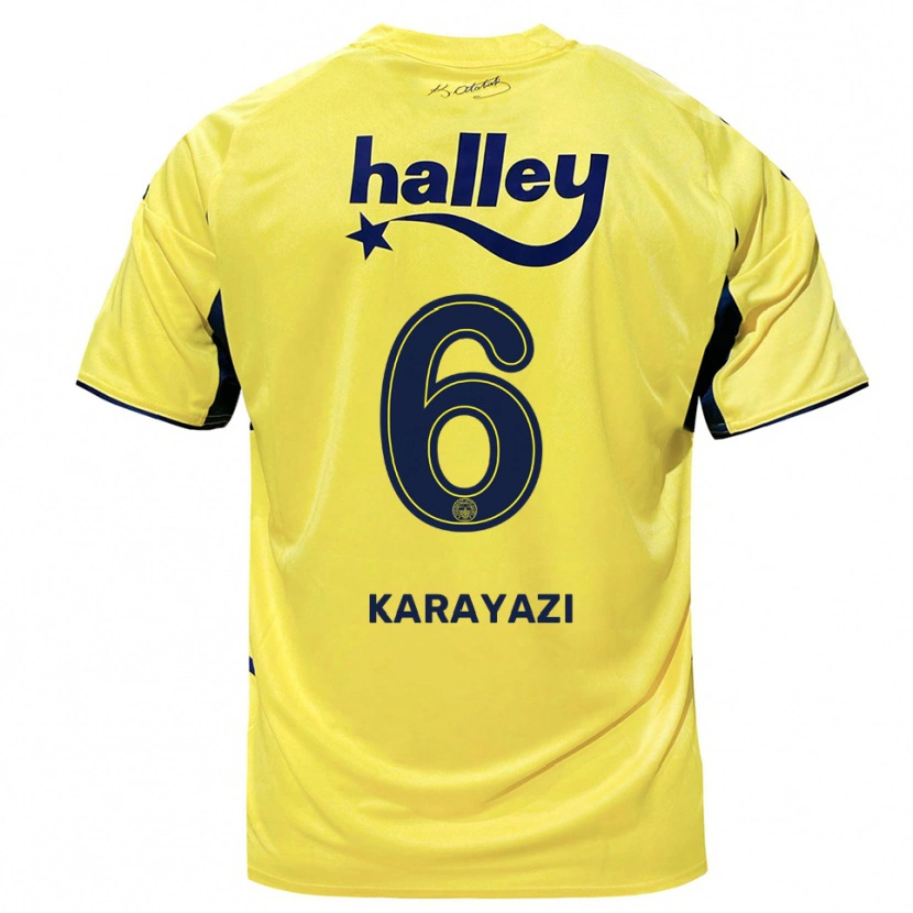 Danxen Dames Efekan Karayazi #6 Geel Donkerblauw Uitshirt Uittenue 2025/26 T-Shirt