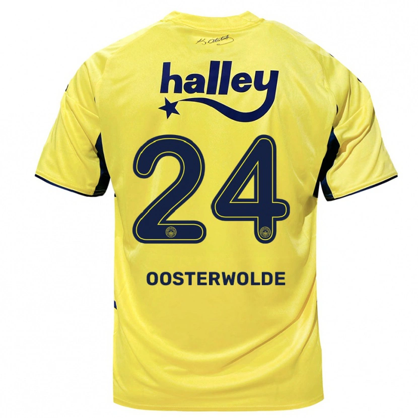 Danxen Dames Jayden Oosterwolde #24 Geel Donkerblauw Uitshirt Uittenue 2025/26 T-Shirt