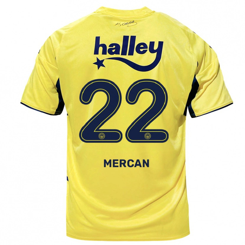 Danxen Dames Levent Mercan #22 Geel Donkerblauw Uitshirt Uittenue 2025/26 T-Shirt
