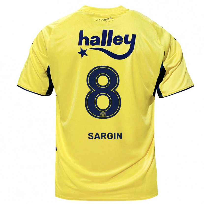 Danxen Dames Samet Sargın #8 Geel Donkerblauw Uitshirt Uittenue 2025/26 T-Shirt