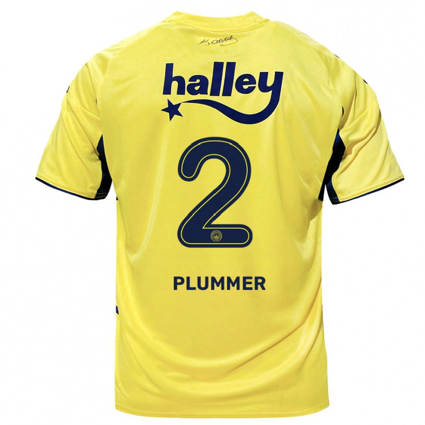Danxen Dames Konya Plummer #2 Geel Donkerblauw Uitshirt Uittenue 2025/26 T-Shirt