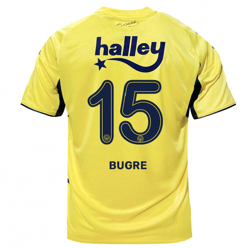 Danxen Dames Azumah Bugre #15 Geel Donkerblauw Uitshirt Uittenue 2025/26 T-Shirt