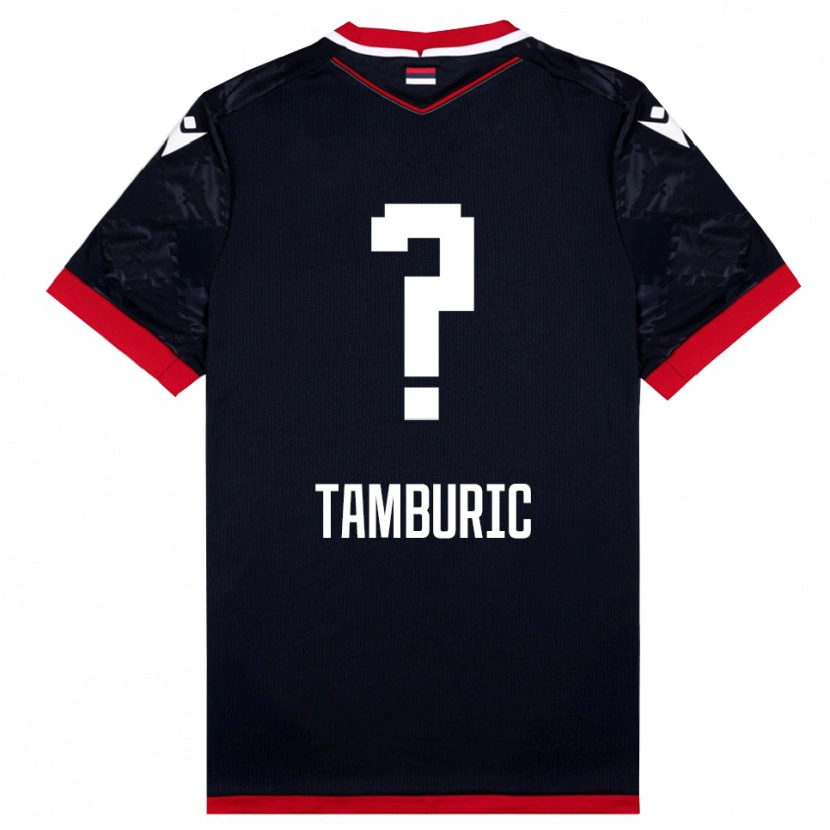 Danxen Dames Vukasin Tamburic #0 Zwart Rood Uitshirt Uittenue 2025/26 T-Shirt