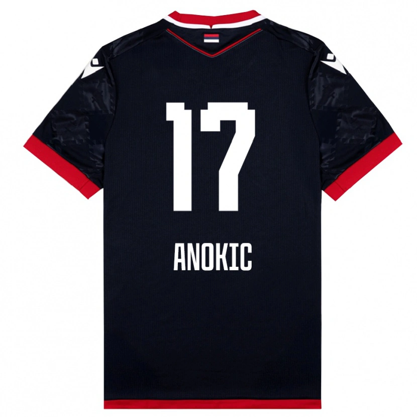 Danxen Dames Dragan Anokic #17 Zwart Rood Uitshirt Uittenue 2025/26 T-Shirt