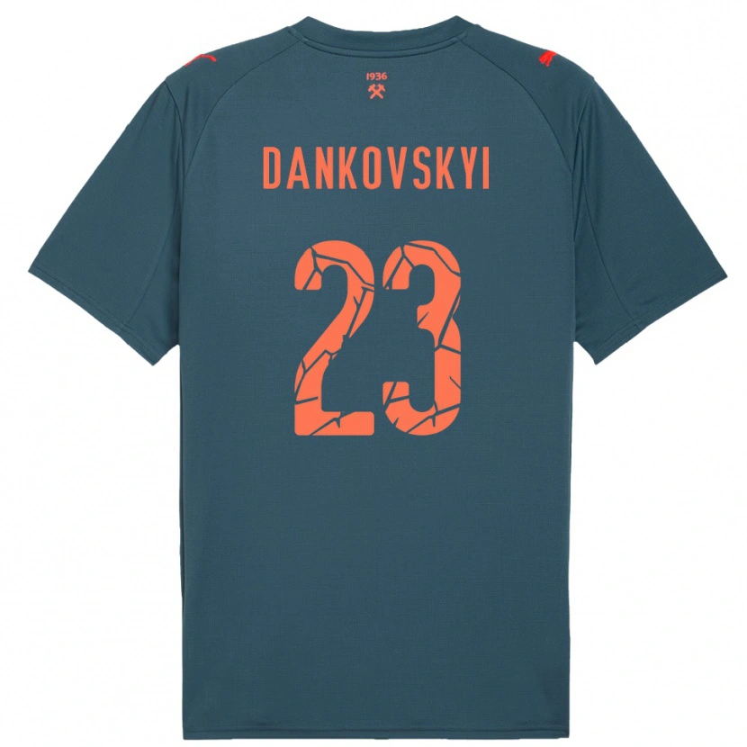 Danxen Dames Yegor Dankovskyi #23 Donkerblauw Rood Uitshirt Uittenue 2025/26 T-Shirt