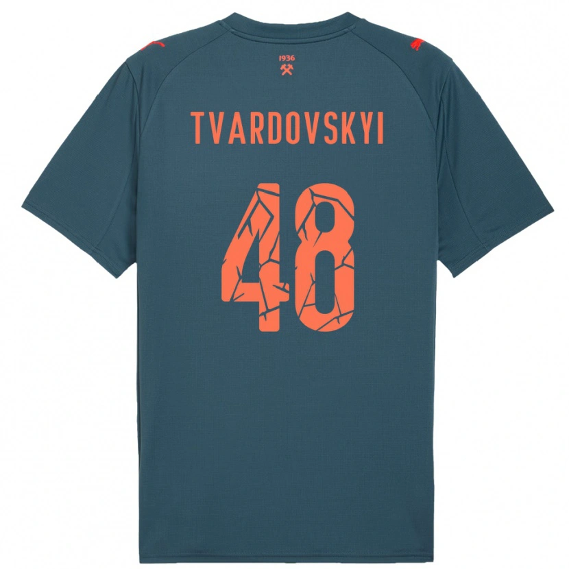 Danxen Dames Denys Tvardovskyi #48 Donkerblauw Rood Uitshirt Uittenue 2025/26 T-Shirt