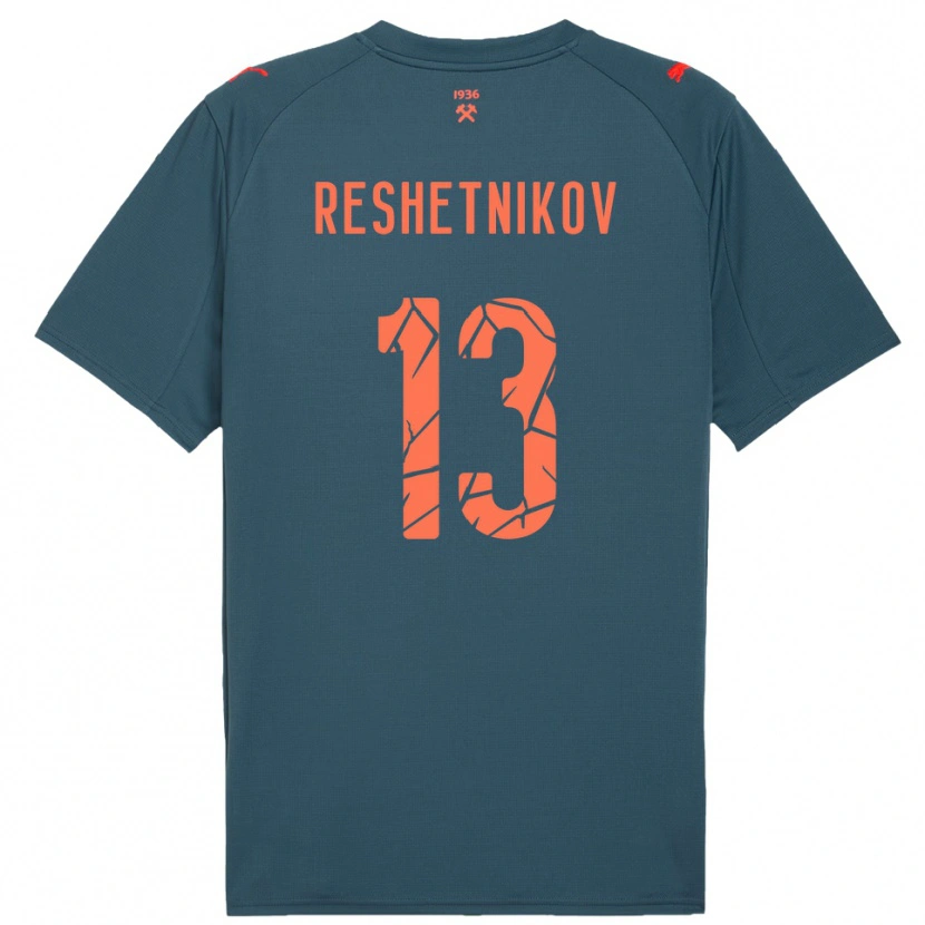 Danxen Dames Mikhail Reshetnikov #13 Donkerblauw Rood Uitshirt Uittenue 2025/26 T-Shirt