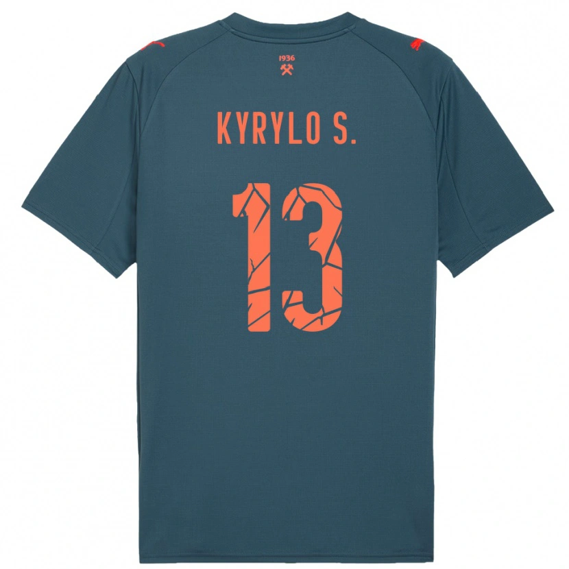 Danxen Dames Kyrylo Savchenko #13 Donkerblauw Rood Uitshirt Uittenue 2025/26 T-Shirt