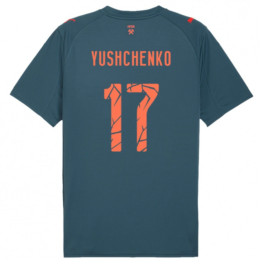 Danxen Dames Oleksandr Yushchenko #17 Donkerblauw Rood Uitshirt Uittenue 2025/26 T-Shirt