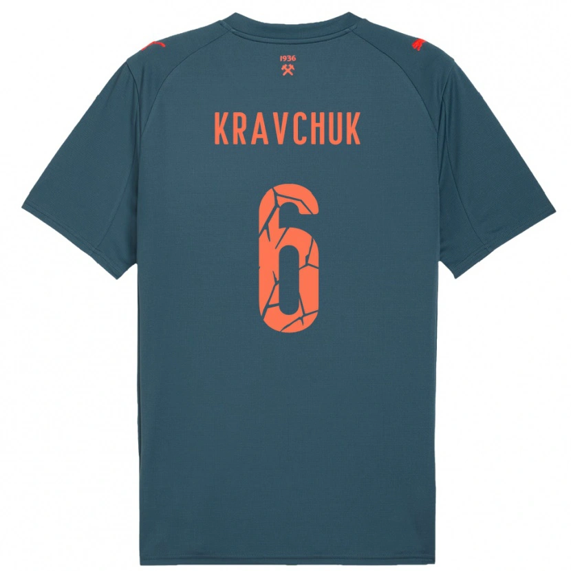 Danxen Dames Diana Kravchuk #6 Donkerblauw Rood Uitshirt Uittenue 2025/26 T-Shirt