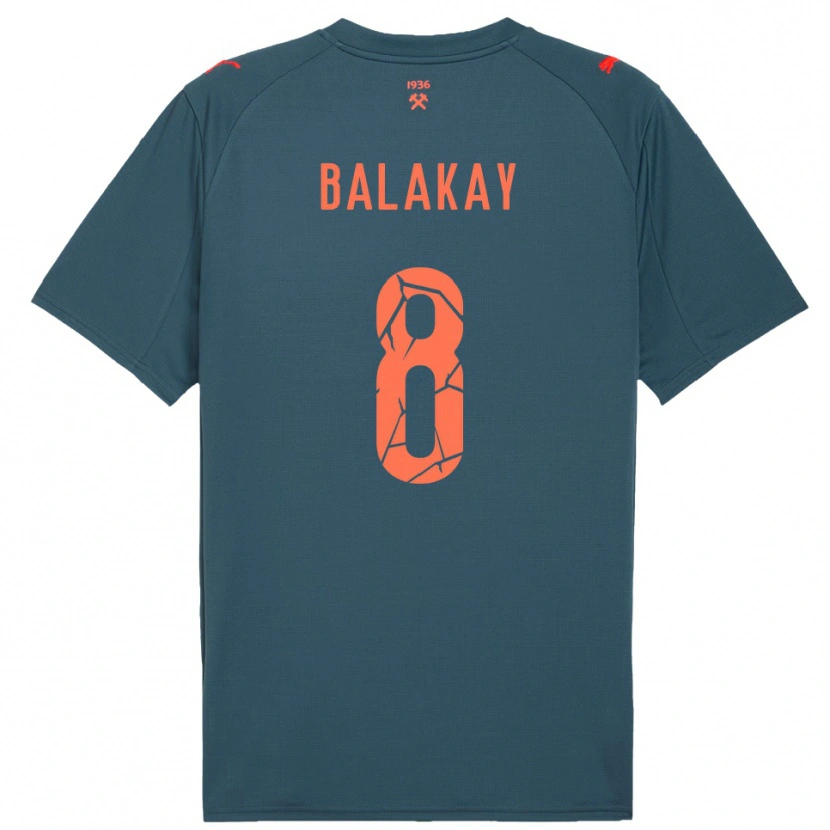 Danxen Dames Oleksandr Balakay #8 Donkerblauw Rood Uitshirt Uittenue 2025/26 T-Shirt