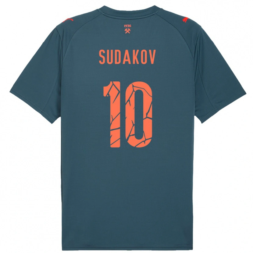 Danxen Dames Georgiy Sudakov #10 Donkerblauw Rood Uitshirt Uittenue 2025/26 T-Shirt