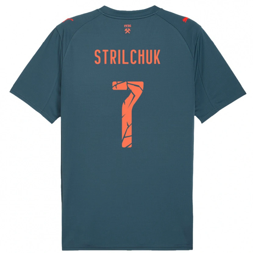 Danxen Dames Dmytro Strilchuk #7 Donkerblauw Rood Uitshirt Uittenue 2025/26 T-Shirt