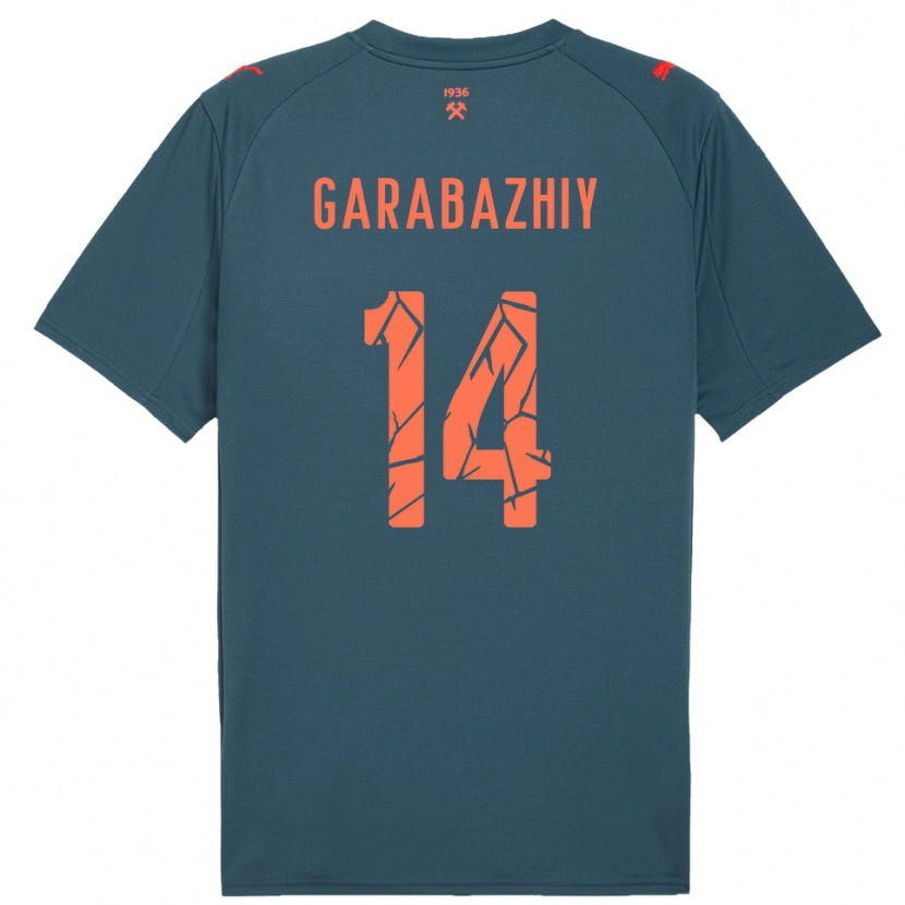 Danxen Dames Anton Garabazhiy #14 Donkerblauw Rood Uitshirt Uittenue 2025/26 T-Shirt