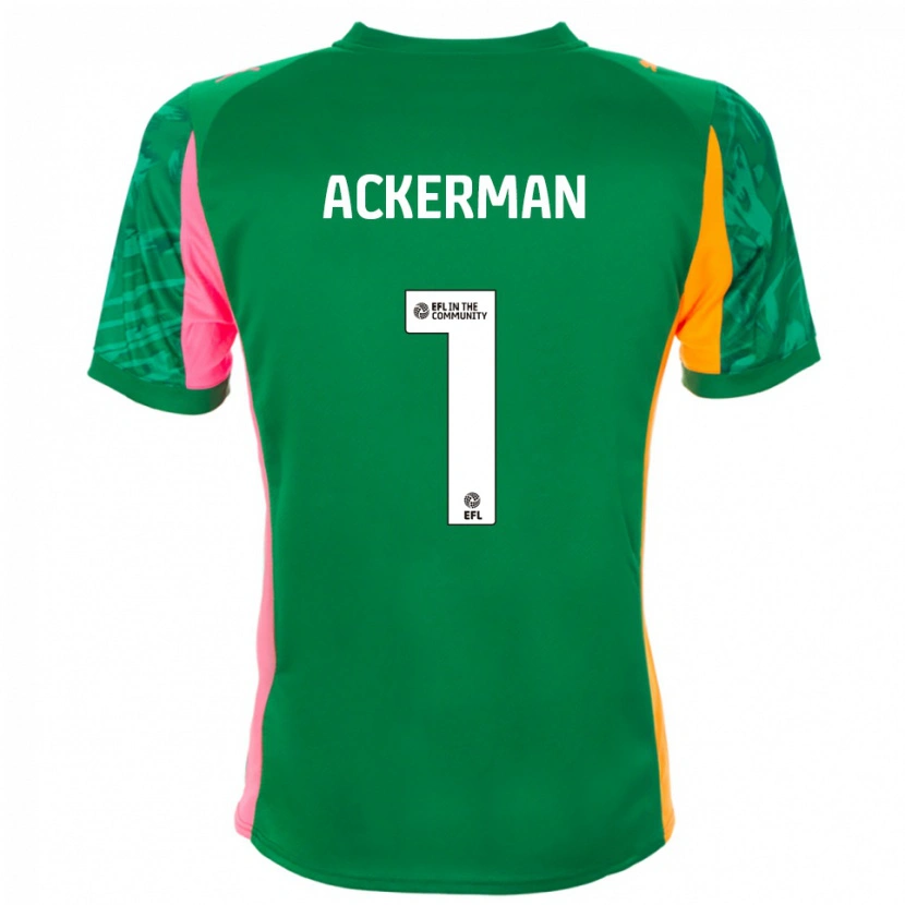 Danxen Kinderen Emily Ackerman #1 Groen Oranje Keepersshirt 2025/26 T-Shirt