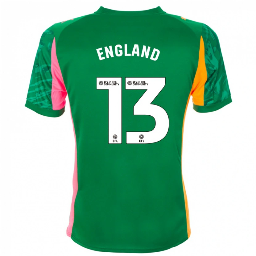 Danxen Kinderen Kurtis England #13 Groen Roze Oranje Keepersshirt 2025/26 T-Shirt