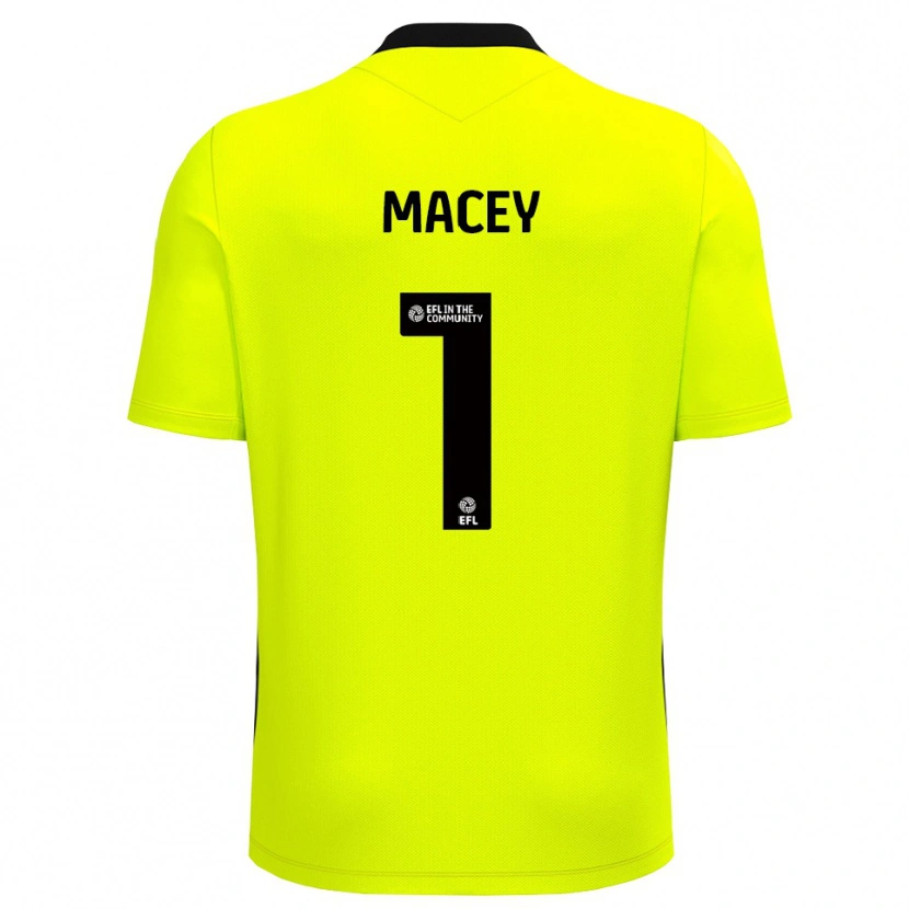 Danxen Kinderen Matt Macey #1 Geel Zwart Keepersshirt 2025/26 T-Shirt
