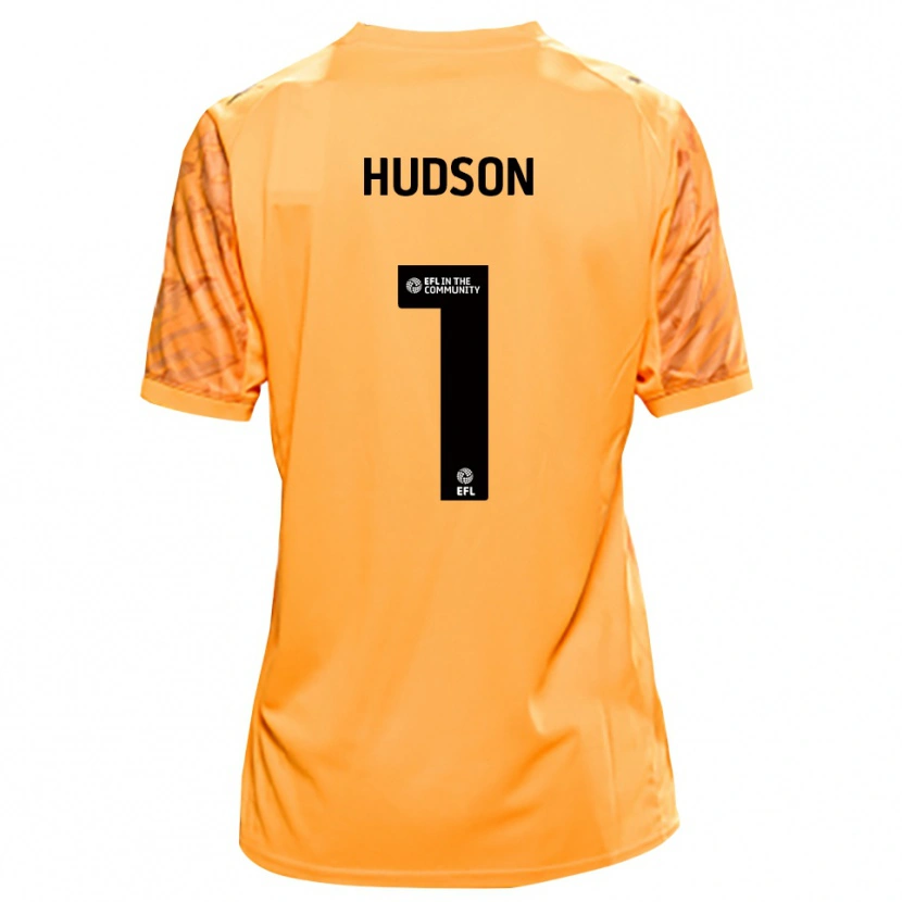 Danxen Kinderen Mathew Hudson #1 Oranje Zwart Keepersshirt 2025/26 T-Shirt