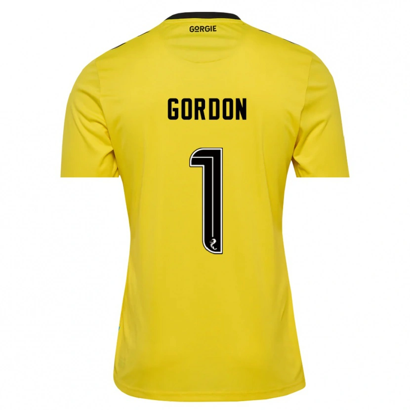 Danxen Kinderen Craig Gordon #1 Geel Rood Zwart Keepersshirt 2025/26 T-Shirt