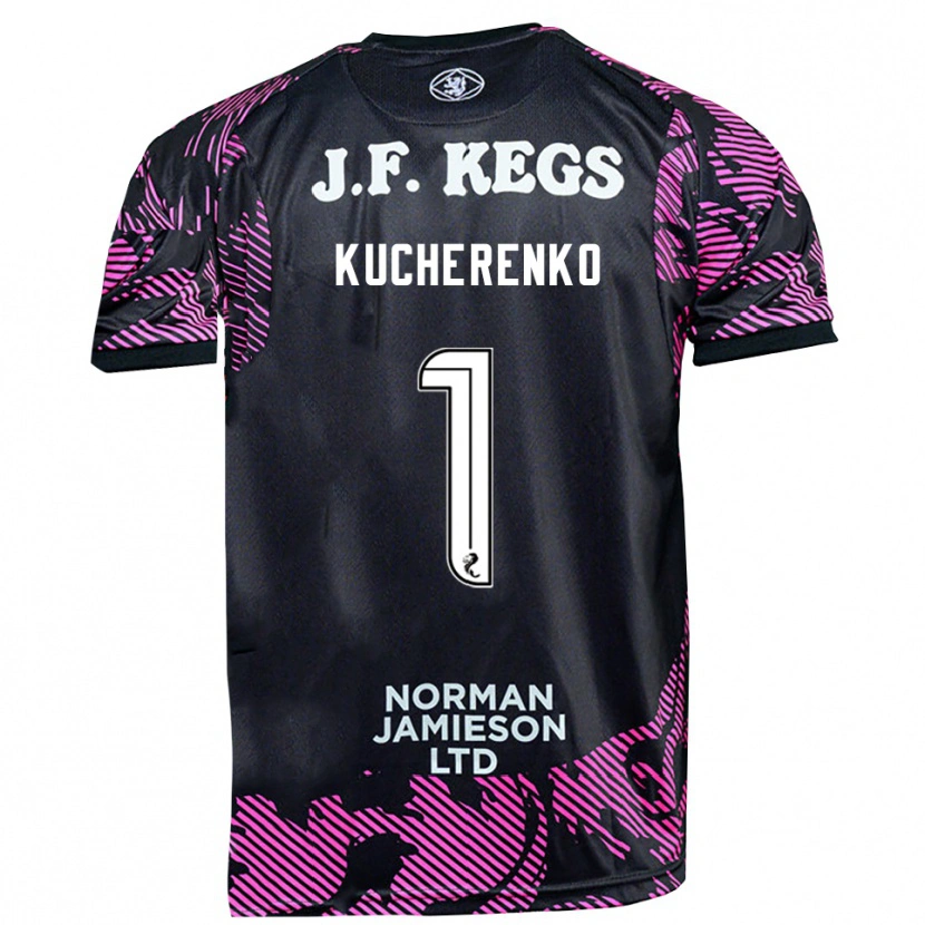 Danxen Kinderen Yevgeniy Kucherenko #1 Roze Zwart Keepersshirt 2025/26 T-Shirt