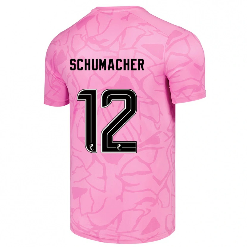 Danxen Kinderen Noa Schumacher #12 Roze Zwart Keepersshirt 2025/26 T-Shirt