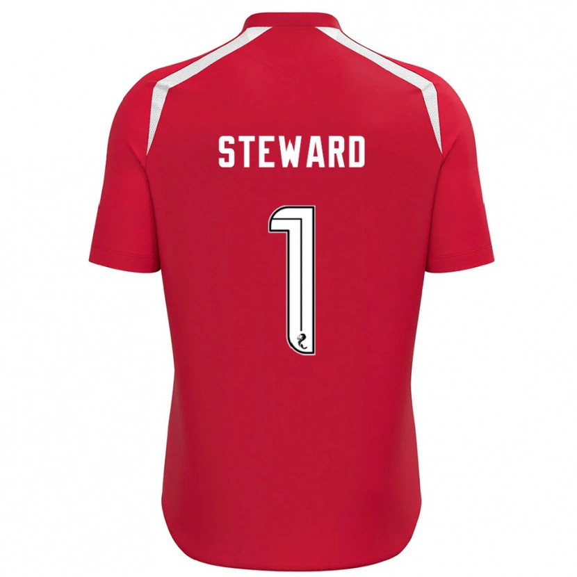 Danxen Kinderen Toby Steward #1 Rood Wit Keepersshirt 2025/26 T-Shirt