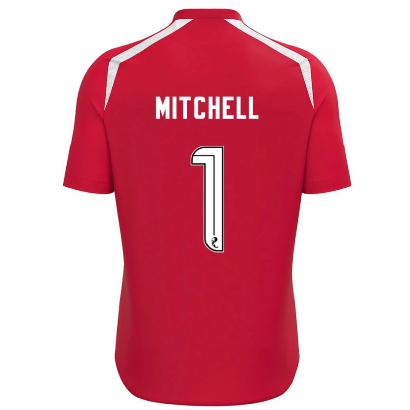 Danxen Kinderen Ellie Mitchell #1 Rood Wit Keepersshirt 2025/26 T-Shirt