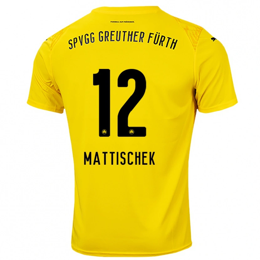 Danxen Kinderen Jakob Mattischek #12 Geel Zwart Keepersshirt 2025/26 T-Shirt