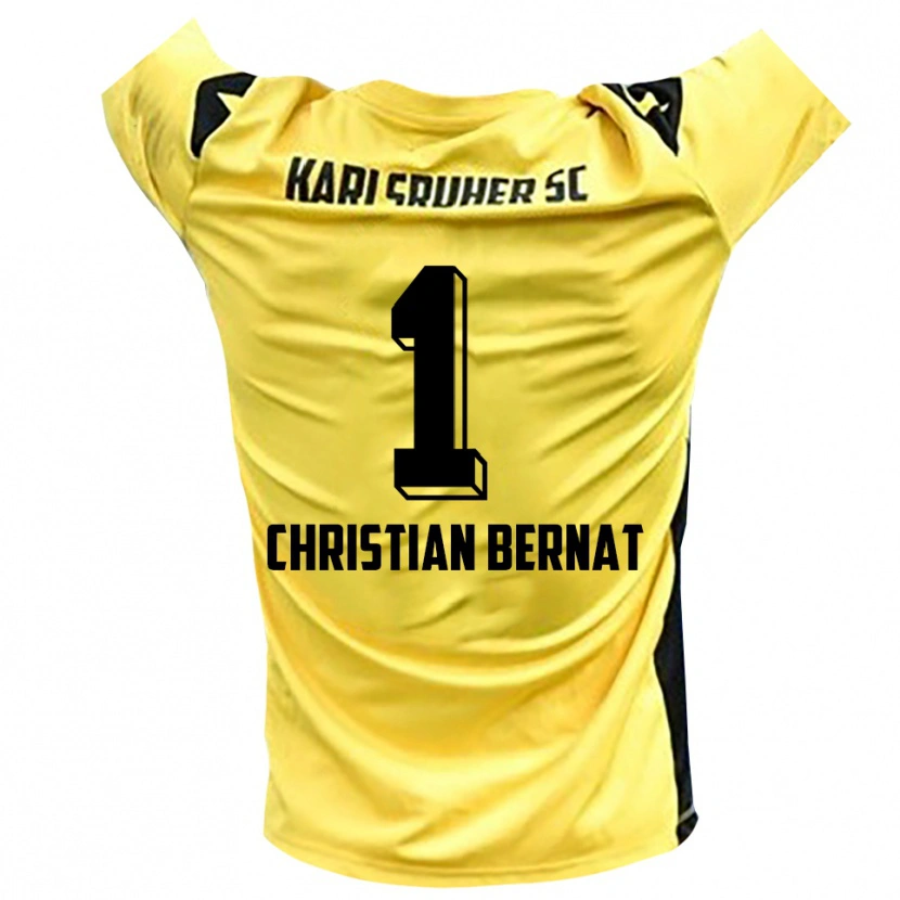 Danxen Kinderen Hans Christian Bernat #1 Geel Zwart Keepersshirt 2025/26 T-Shirt